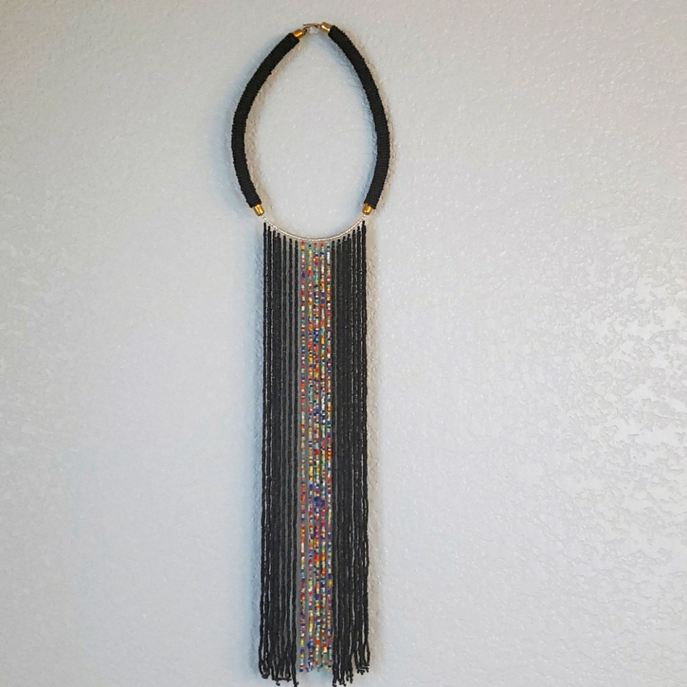 Handmade glass bead necklace from Kenya